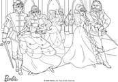 coloriage barbie et les 3 mousquetaires au bal masque